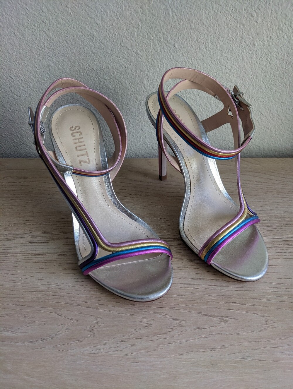 Schutz Rainbow Disco Heels